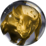 CrystalBull logo — bull inside a crystal ball